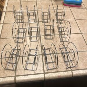 Set of 12 Silver Metal Napkin Holders